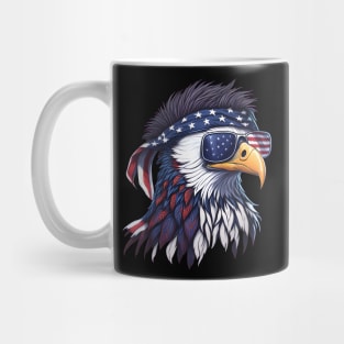 Patriotic Bald Eagle Mullet USA American Flag 4th of July Mug